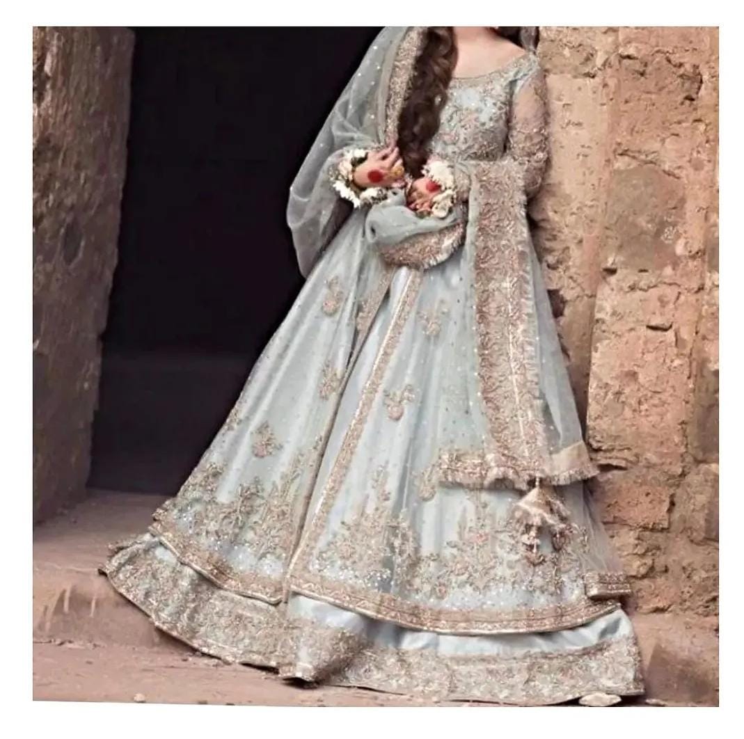 Baajo's Studio bridal ensemble with hand-finished embroidery