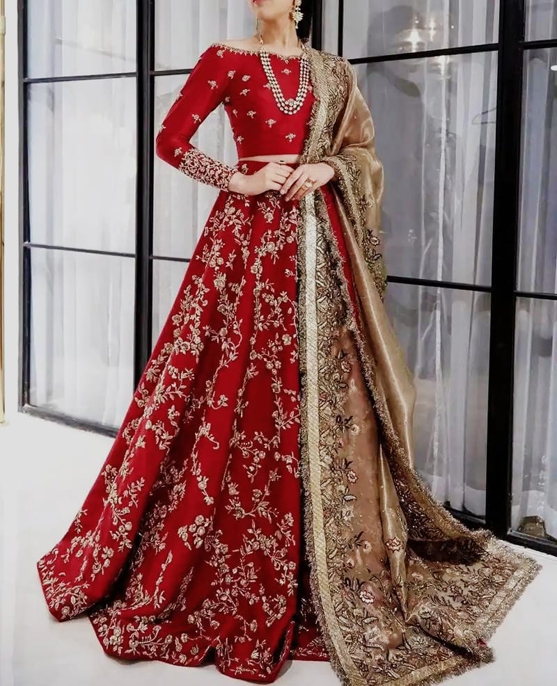 Baajo's Studio bridal ensemble with hand-finished embroidery