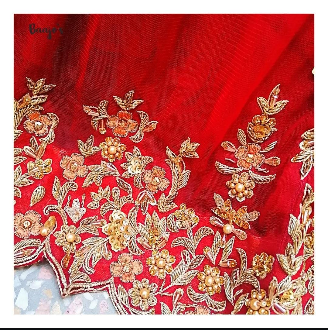 Close-up of Baajo's Studio hand embroidery and detailing