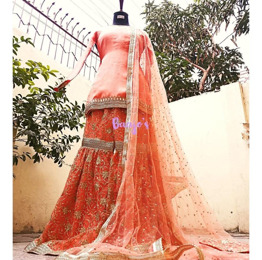 Baajo's Studio bridal ensemble with hand-finished embroidery