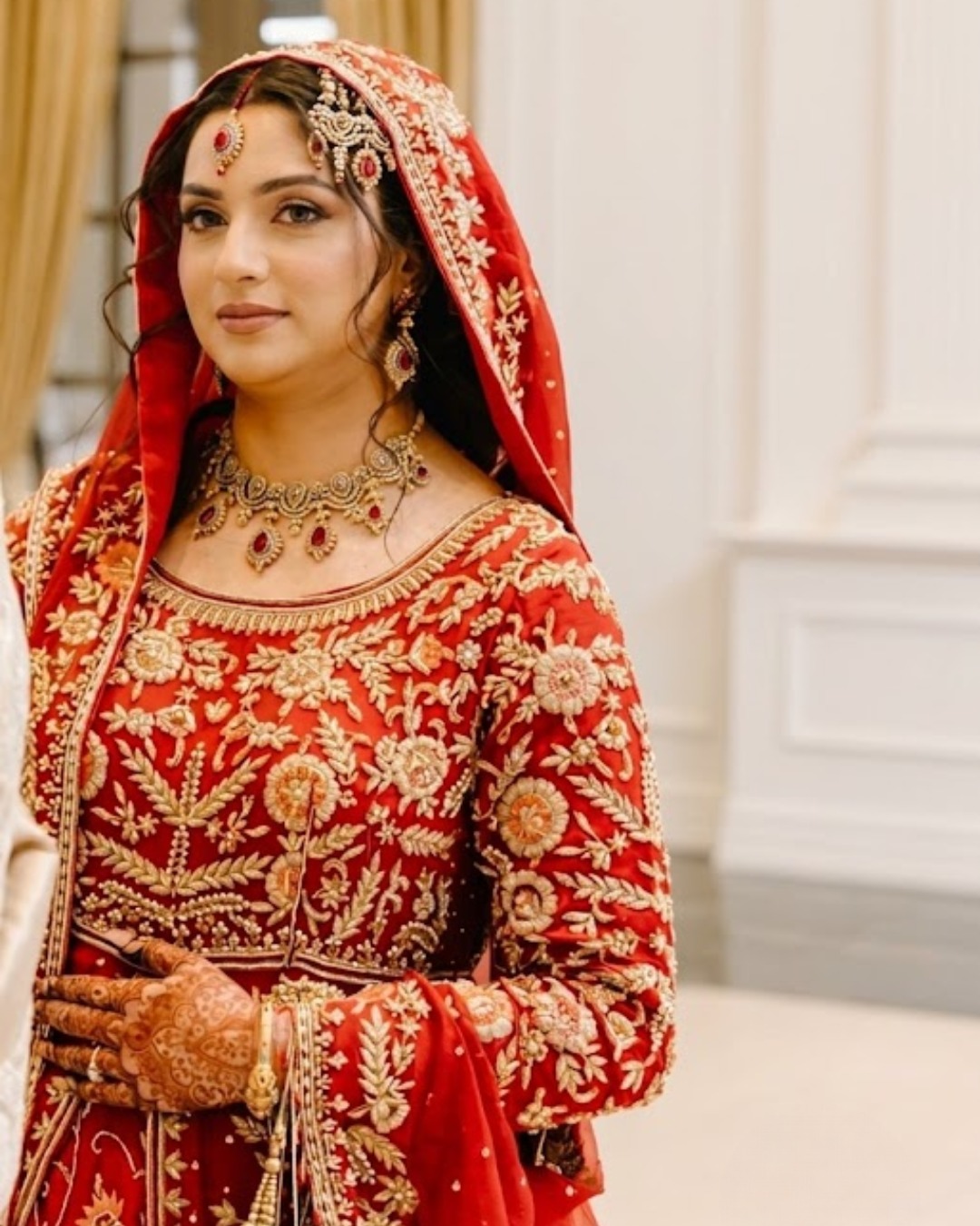 Baajo's Studio bridal ensemble with hand-finished embroidery