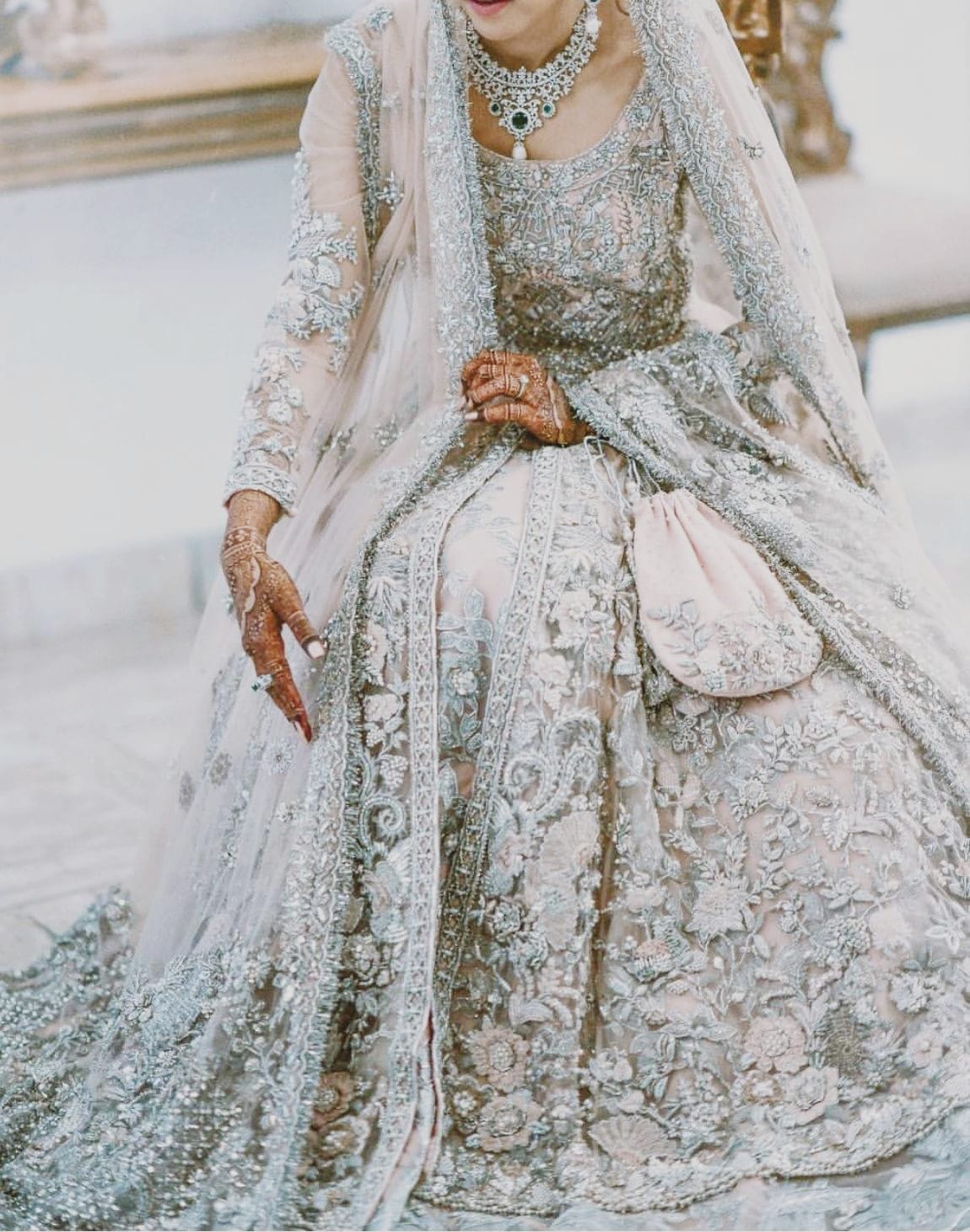 Baajo's Studio bridal ensemble with hand-finished embroidery