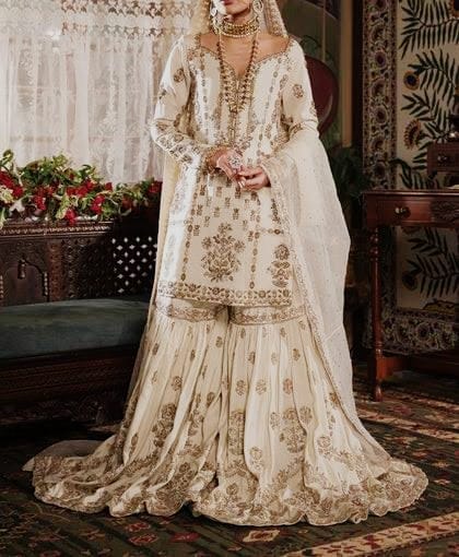 Baajo's Studio bridal ensemble with hand-finished embroidery