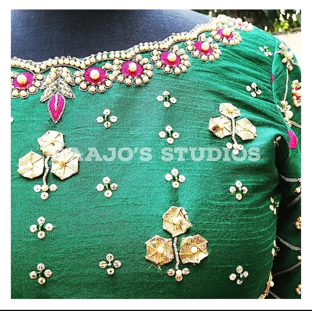 Close-up of Baajo's Studio hand embroidery and detailing