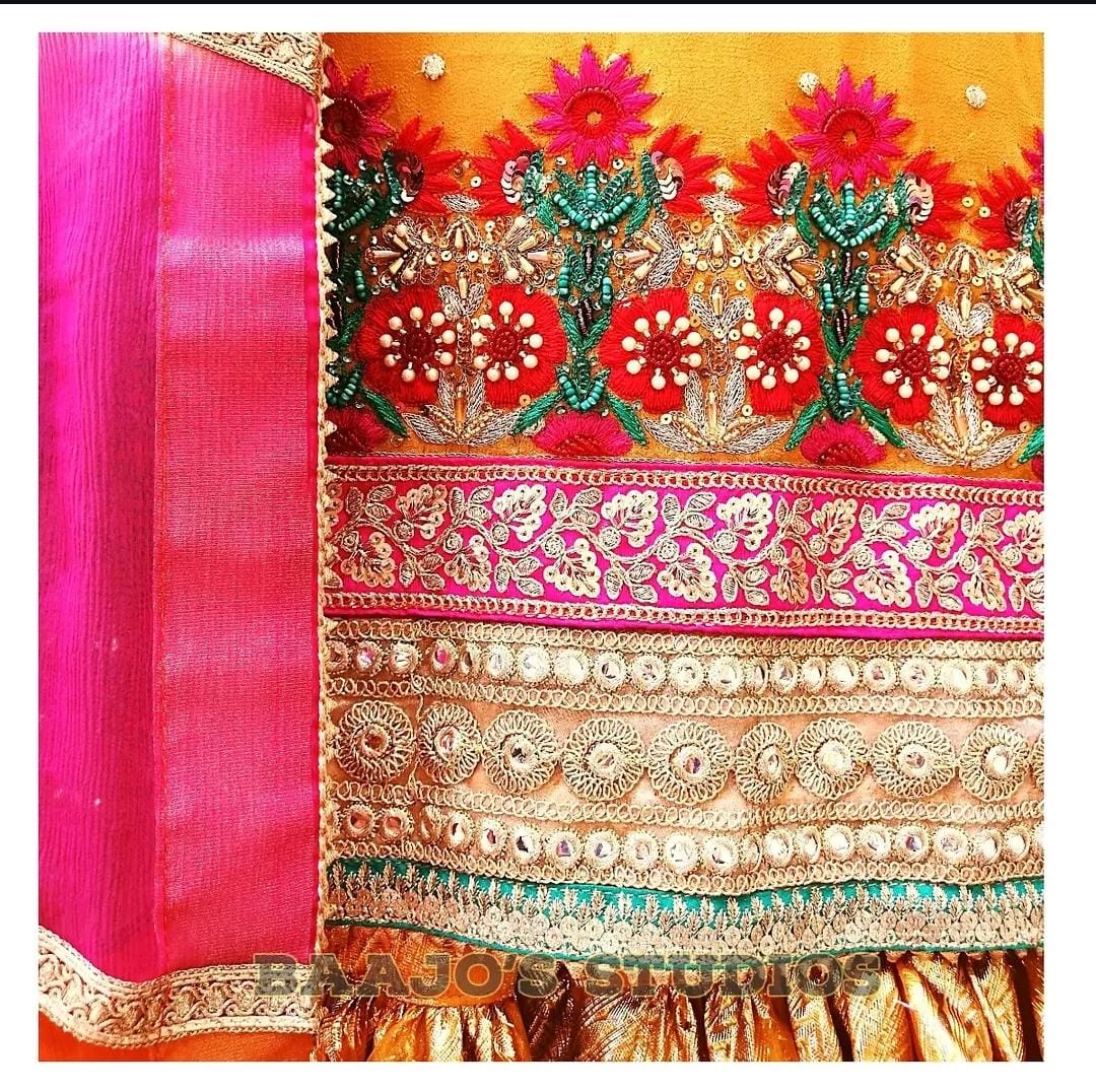 Close-up of Baajo's Studio hand embroidery and detailing
